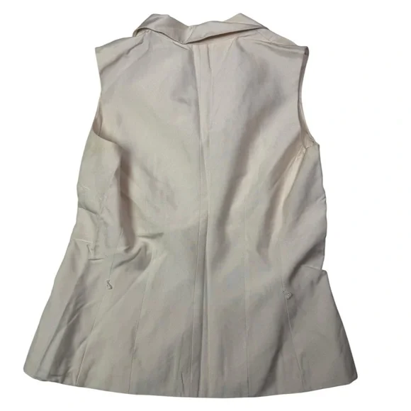 Ann Taylor 100% Silk Sleeveless Vest Blazer – Size 8, Ivory/light Beige - Picture 5 of 6